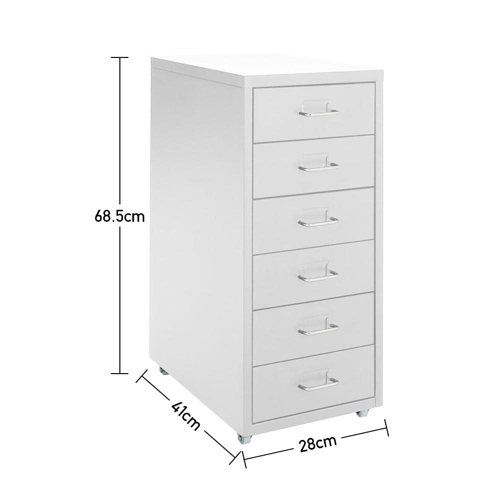 Office Filing Cabinet 3/4/5/6/8Drawers Metal White Chest Storage Unit Wheels Cabinet Living and Home 