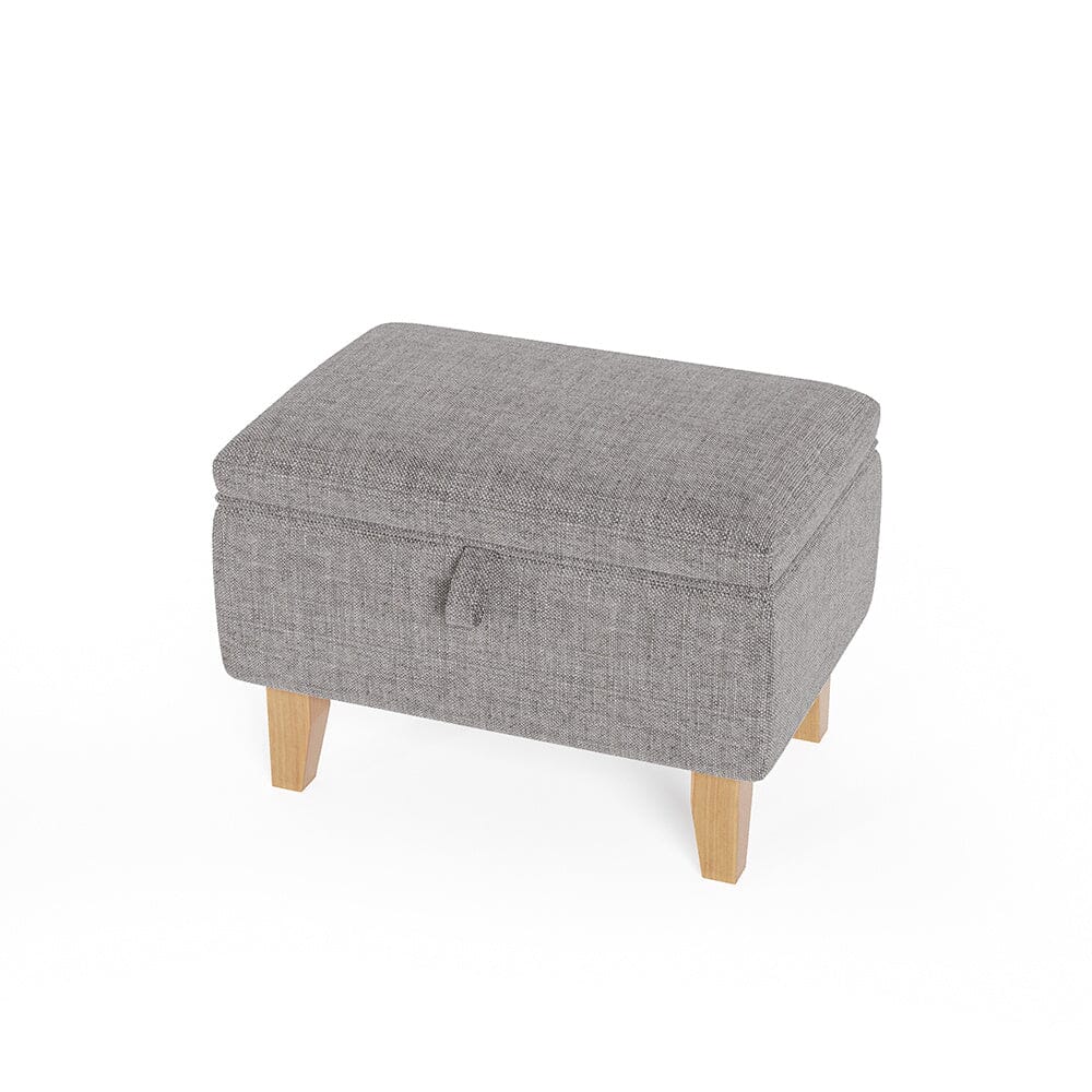 Storage Ottoman Linen Footrest Stool Bench Footstool Chair Pouffe Seat Storage Footstools & Benches Living and Home 