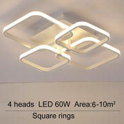 4/6/8 Headers Square LED Ceiling Light Dimmable with Remote Control Ceiling Light Living and Home 