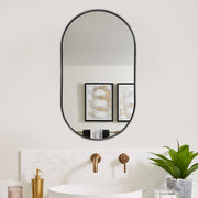 Modern Oval Metal Wall Mirror Black Bathroom Mirrors Living and Home 