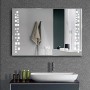 2ft Width Rectangle Smart LED Illuminated Bathroom Mirror with Clock Bathroom Mirrors Living and Home 