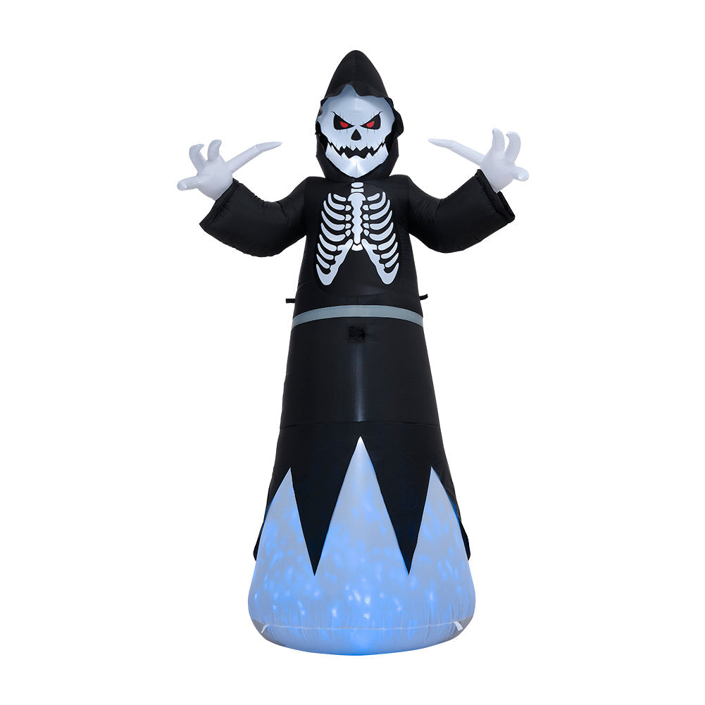 Blow Up Outdoor Halloween Grim Reaper Inflatable with Blue Lights