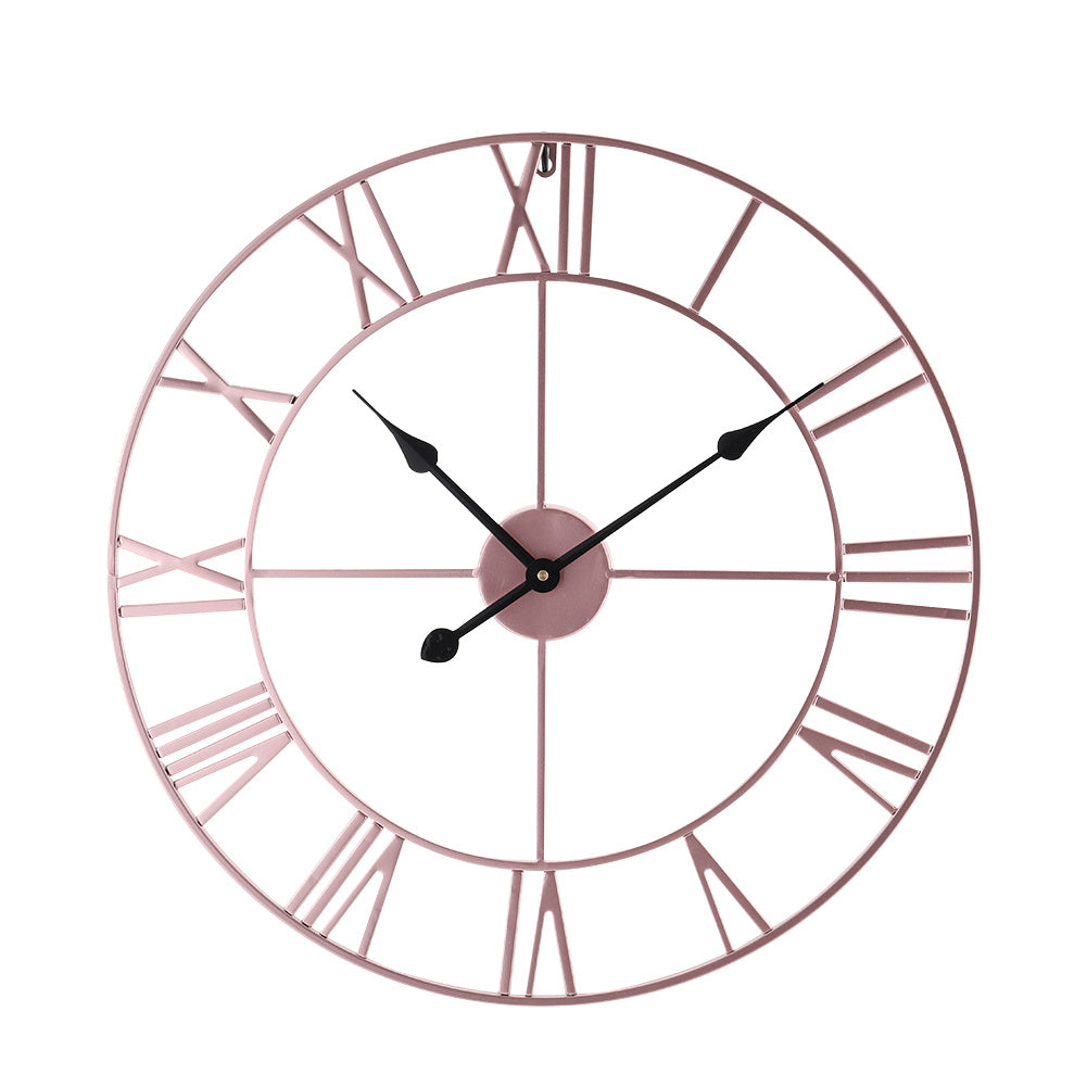 Antique Rose Gold Wall Clock with Roman Numerals