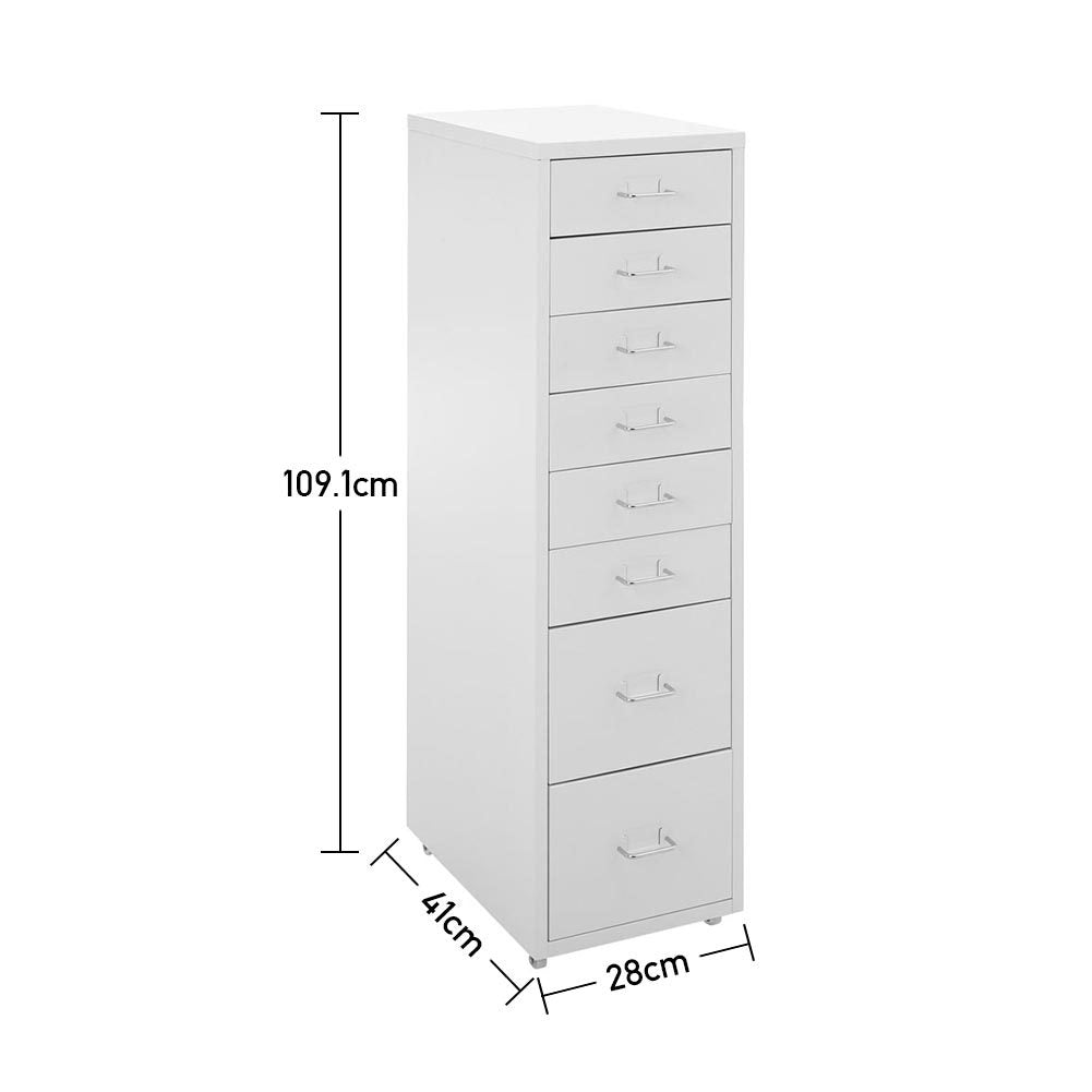 Office Filing Cabinet 3/4/5/6/8Drawers Metal White Chest Storage Unit Wheels Cabinet Living and Home 