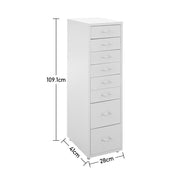 Office Filing Cabinet 3/4/5/6/8Drawers Metal White Chest Storage Unit Wheels Cabinet Living and Home 