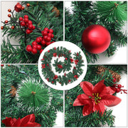 2.7m Christmas Garland with Lights Fireplace Mantel Door Stair Window Decorations Wreaths & Garlands Living and Home 