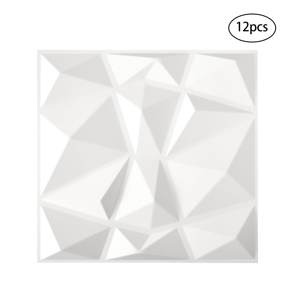 12 Pack Decorative PVC 3D Diamond Wall Panels