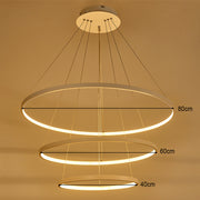 Modern Led Pendant 3 Acrylic Ring Chandelier Pendant Living and Home Dimmable Warm Glow 