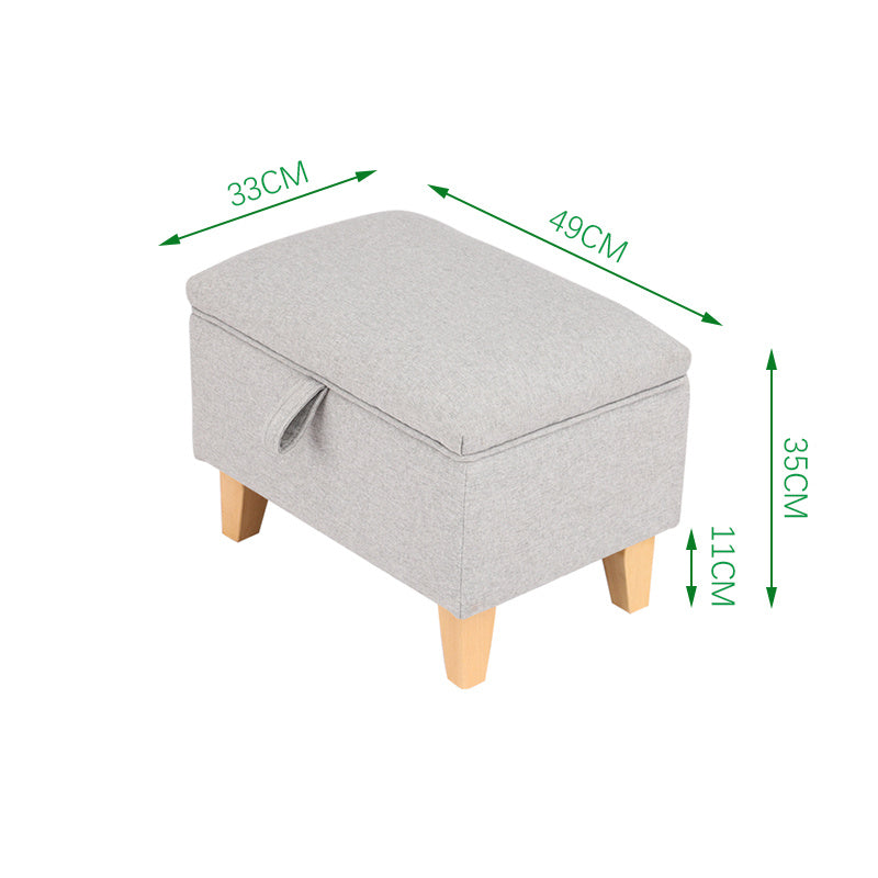 Storage Ottoman Linen Footrest Stool Bench Footstool Chair Pouffe Seat Storage Footstool & Benches Living and Home 