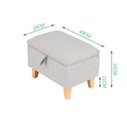 Storage Ottoman Linen Footrest Stool Bench Footstool Chair Pouffe Seat Storage Footstool & Benches Living and Home 