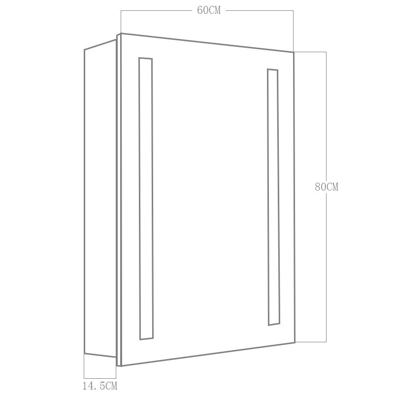 800x600MM LED Bathroom Mirror Cabinet with Shelves Socket