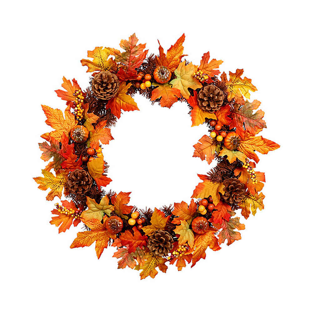 Artificial Maple Leaf Wreath Outdoor Decoration for Halloween