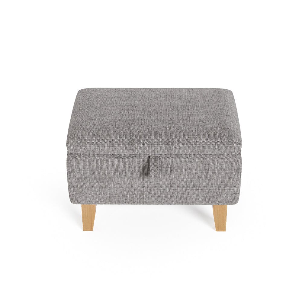 Storage Ottoman Linen Footrest Stool Bench Footstool Chair Pouffe Seat Storage Footstools & Benches Living and Home 