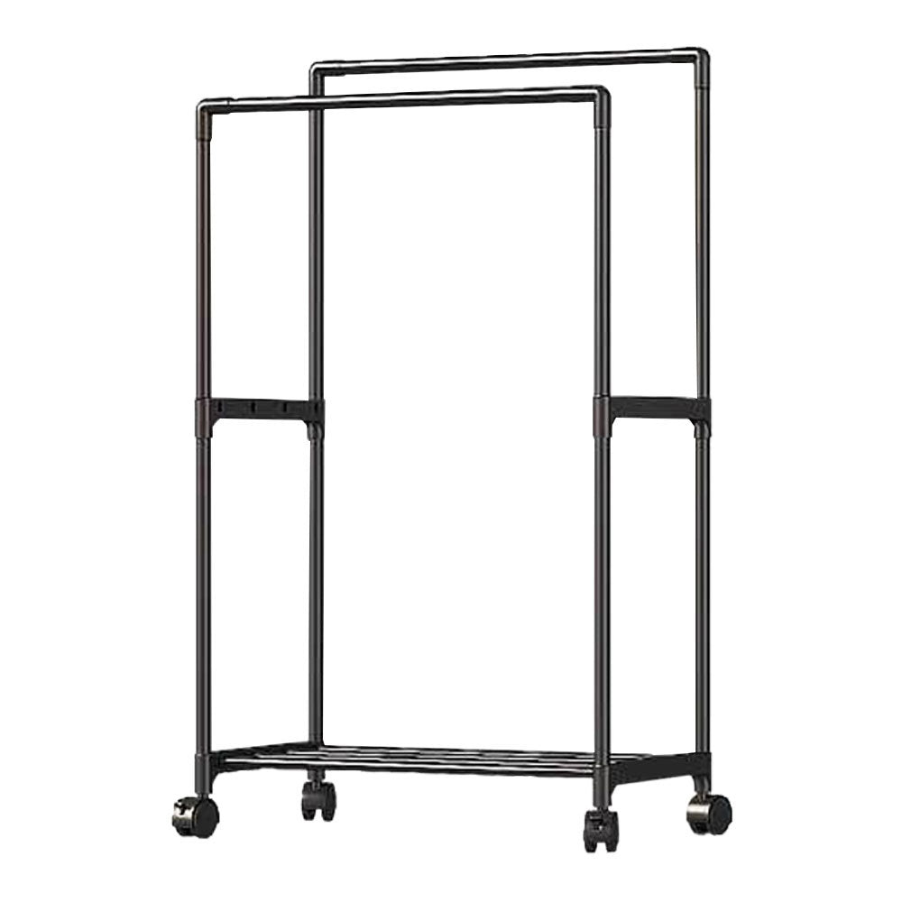 Double Rod Metal Clothes Rack on Wheels, SW0727