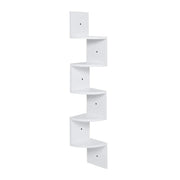 5 Tier Wooden Zigzag Floating Corner Shelves Shelves & Racks Living and Home White 