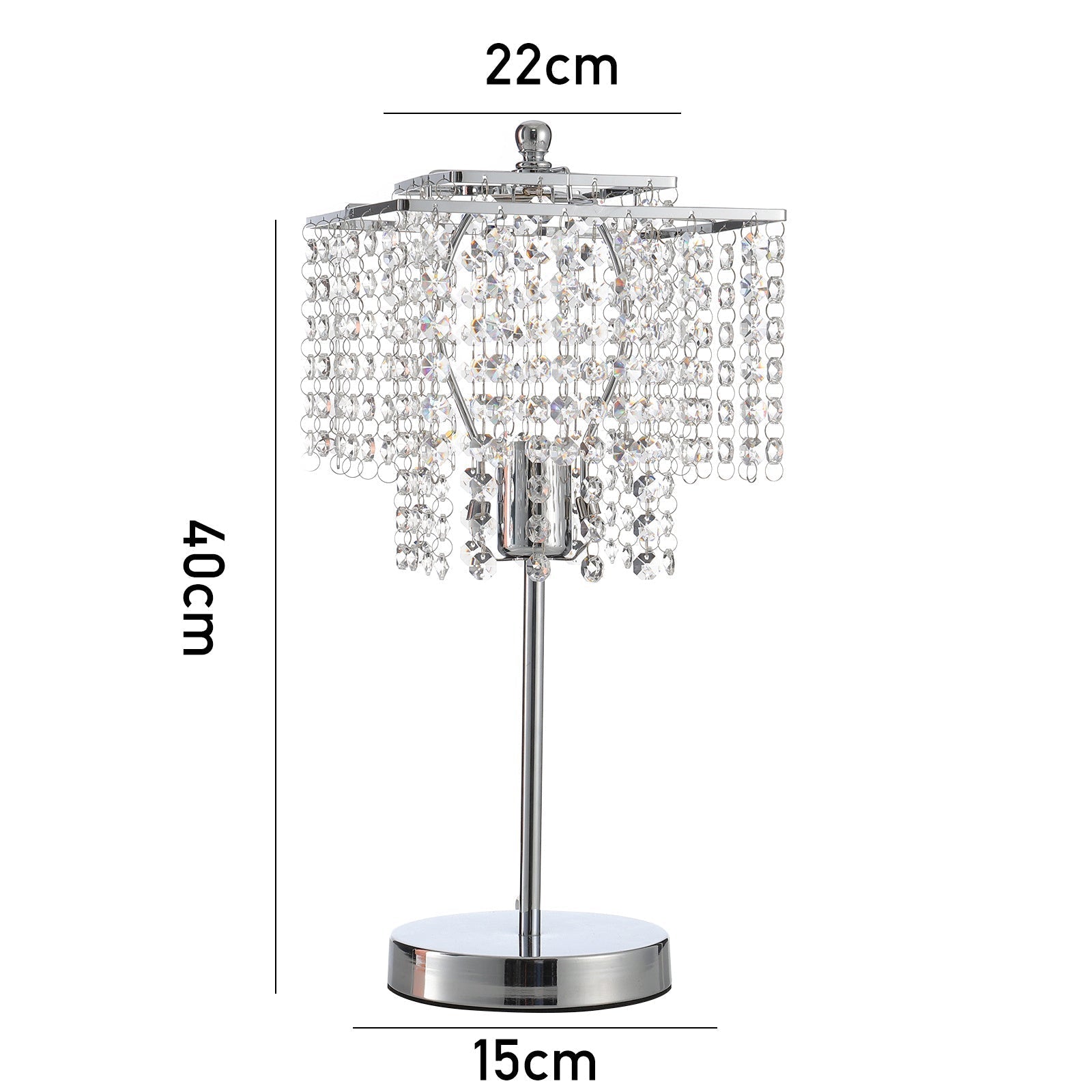 Luxurious Chrome Lamp Crystal Beside Lamp with Transparent Crystal Lampshade Lighting Living and Home 