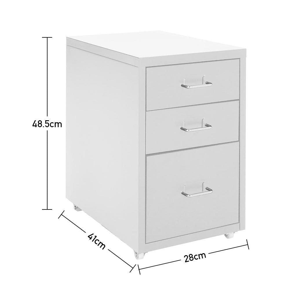 Office Filing Cabinet 3/4/5/6/8Drawers Metal White Chest Storage Unit Wheels Cabinet Living and Home 