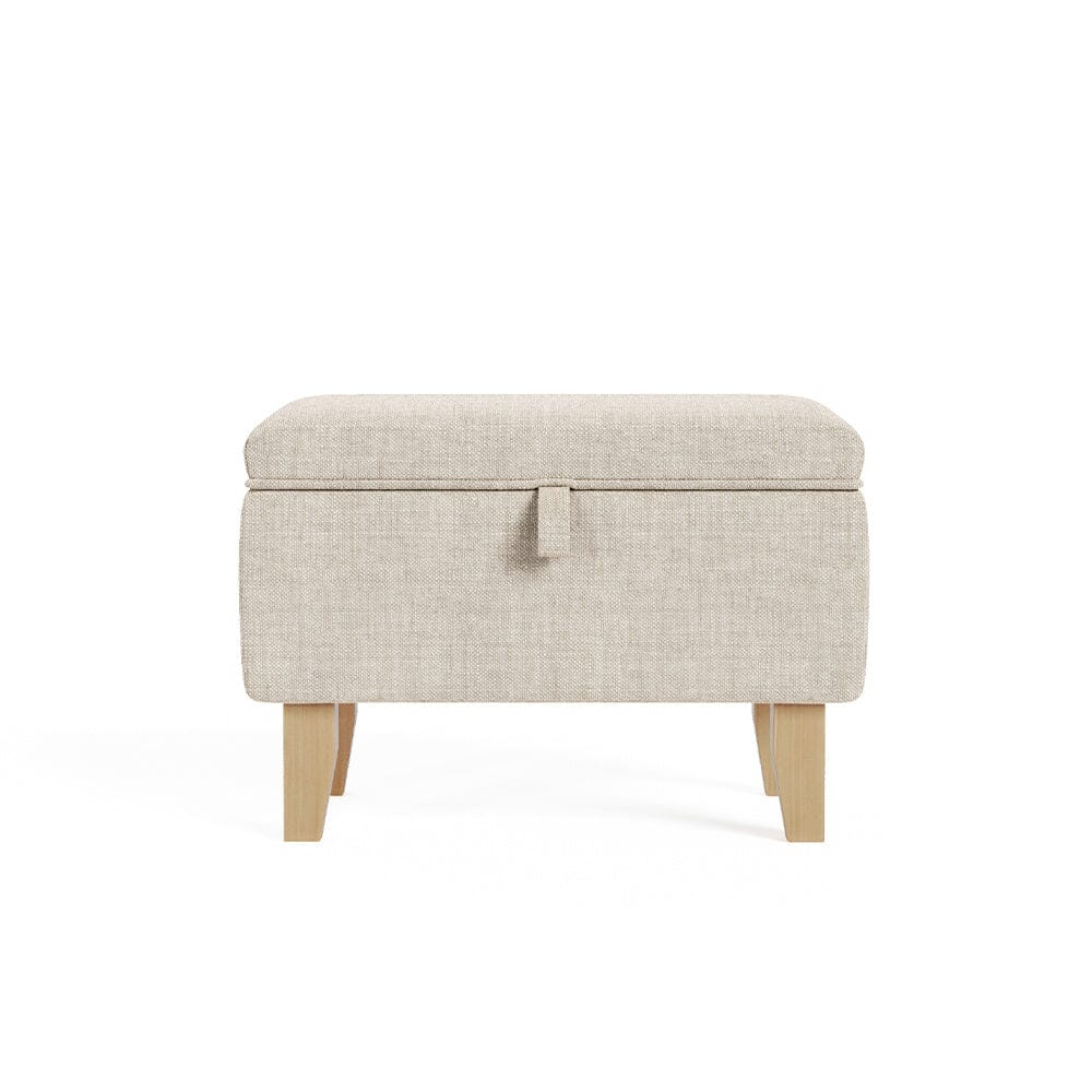 Storage Ottoman Linen Footrest Stool Bench Footstool Chair Pouffe Seat Storage Footstools & Benches Living and Home 