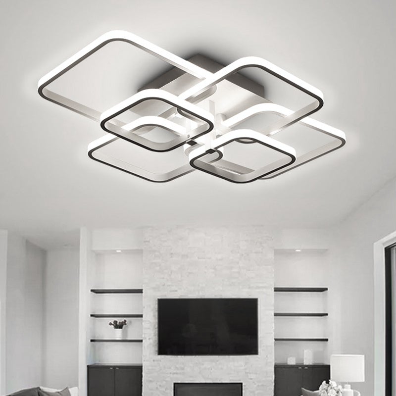 Modern LED Ceiling Light with Square Lampshades - Non-dimmable Light Living and Home 6 square shades 