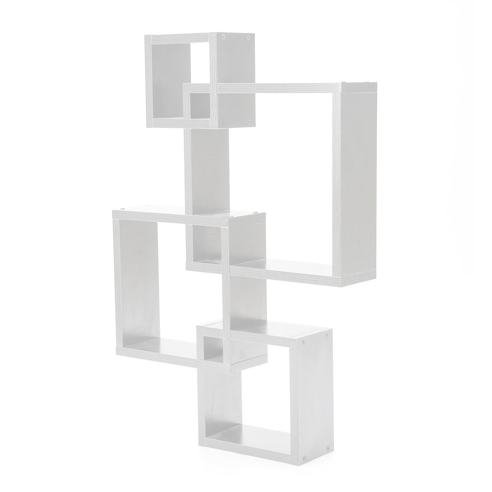 White Wooden Cube Floating Shelf