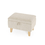 Storage Ottoman Linen Footrest Stool Bench Footstool Chair Pouffe Seat Storage Footstools & Benches Living and Home 