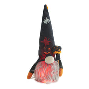 Black Halloween LED Plush Gnome with Cane