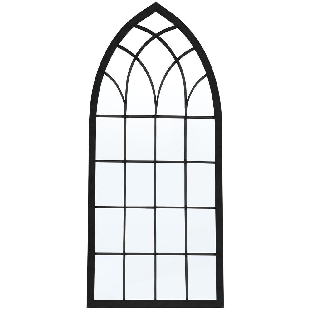 Black Cathedral Window Wall Mirror