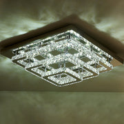 96w LED Ceiling Light 70 x 70 cm Square 3 Tier Crystal Chandelier Ceiling Light Living and Home 