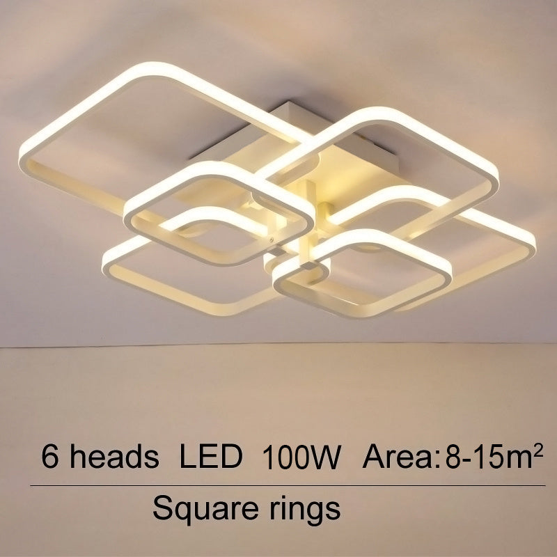 4/6/8 Headers Square LED Ceiling Light Dimmable with Remote Control Ceiling Light Living and Home 