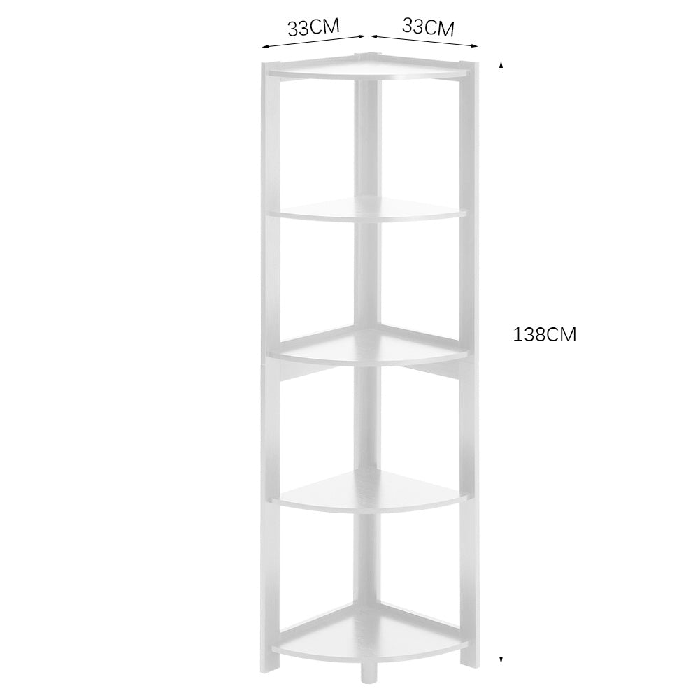 5 Tier Corner Shelf Storage Display White Shelves & Racks Living and Home 2 # 