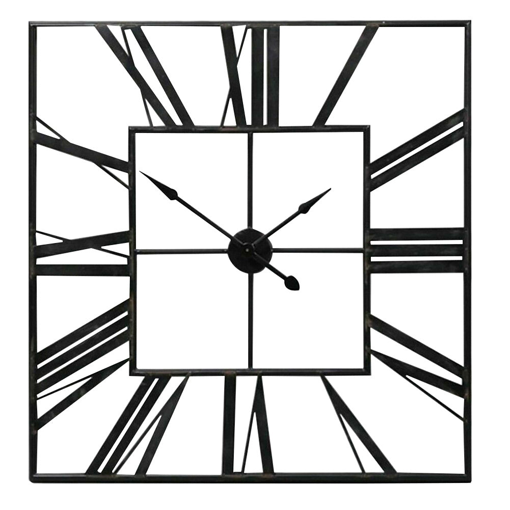 Modern Square Oversized Decorative Metal Wall Clock