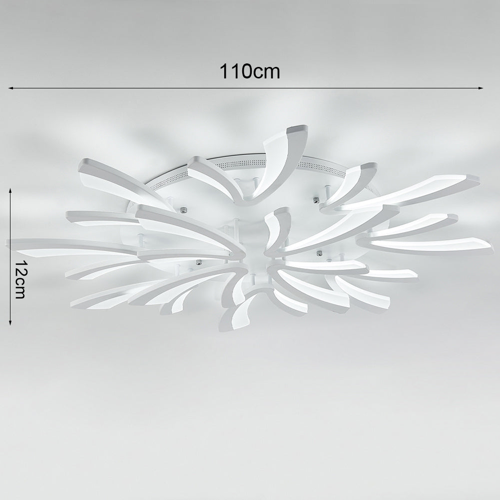 V Shaped Floral Modern Semi-Flush LED Ceiling Light Dimmable/Non-Dimmable Ceiling Lights Living and Home 12 Shades Non-Dimmable 