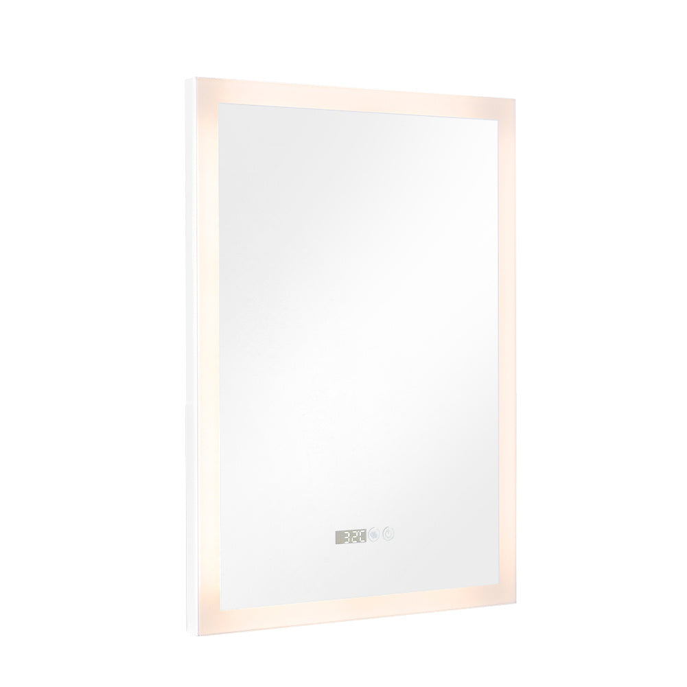 Anti-Fog Aluminum LED Vanity Mirror with Clock, DM0471