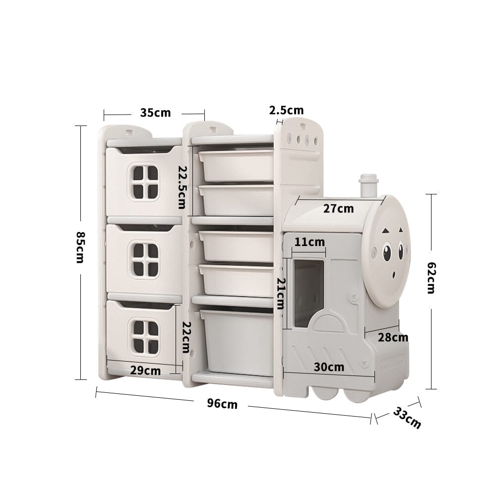 Grey Cute Bus-shaped Storage Shelves Organizer for Kids Shelves & Racks Living and Home 