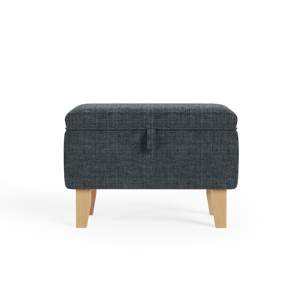 Storage Ottoman Linen Footrest Stool Bench Footstool Chair Pouffe Seat Storage Footstools & Benches Living and Home 