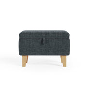 Storage Ottoman Linen Footrest Stool Bench Footstool Chair Pouffe Seat Storage Footstools & Benches Living and Home 