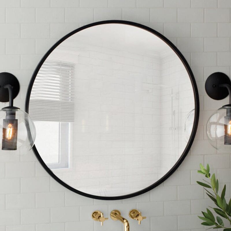 50cm Nordic Round Bathroom Mirror with Frame Bathroom Mirrors Living and Home 