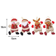 4 Pcs Christmas Dolls Snowman Santa Elk and Bear Xmas Tree Ornaments Christmas Living and Home 