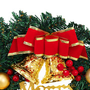 30cm Artificial Christmas Wreath with Gold Xmas Baubles Bow Knot Bells Christmas Living and Home 