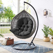 Thick Hanging Egg Swing Chair Cushion Garden Seat Cushions Living and Home Black 