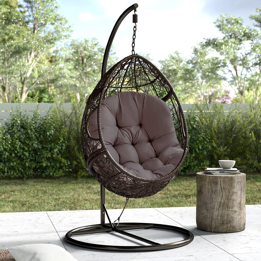 Thick Hanging Egg Swing Chair Cushion Garden Seat Cushions Living and Home Dark Grey 