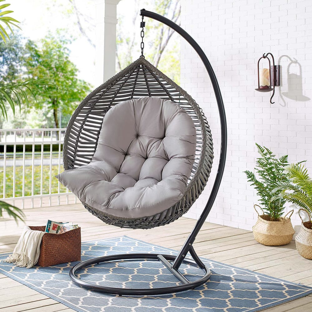 Thick Hanging Egg Swing Chair Cushion Garden Seat Cushions Living and Home Light Grey 