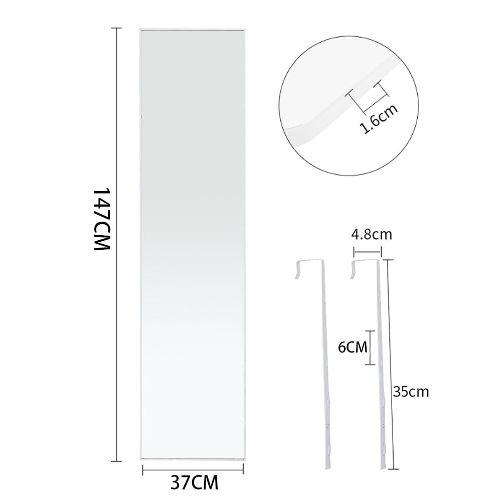 147cm H Metal Frame Over the Door Full Length Mirror Wall Mirrors Living and Home 