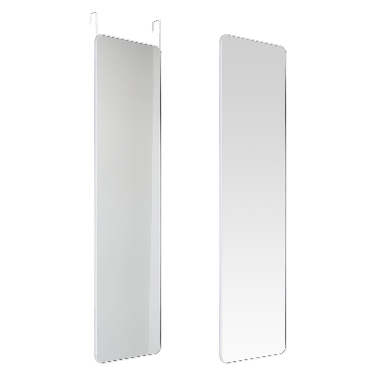 147cm H White Full Length Mirror with Rounded Corners Door Hanging Wall Mirrors Living and Home 