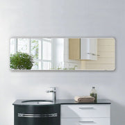 147cm H White Full Length Mirror with Rounded Corners Door Hanging Wall Mirrors Living and Home 