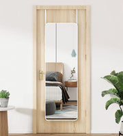 147cm H White Full Length Mirror with Rounded Corners Door Hanging Wall Mirrors Living and Home 