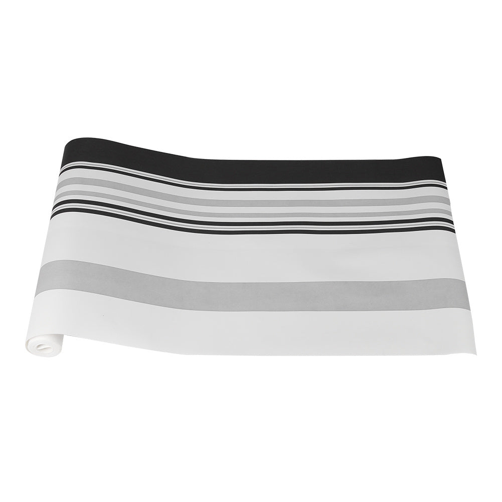 Modern Black White Grey Striped Non-Woven Wallpaper