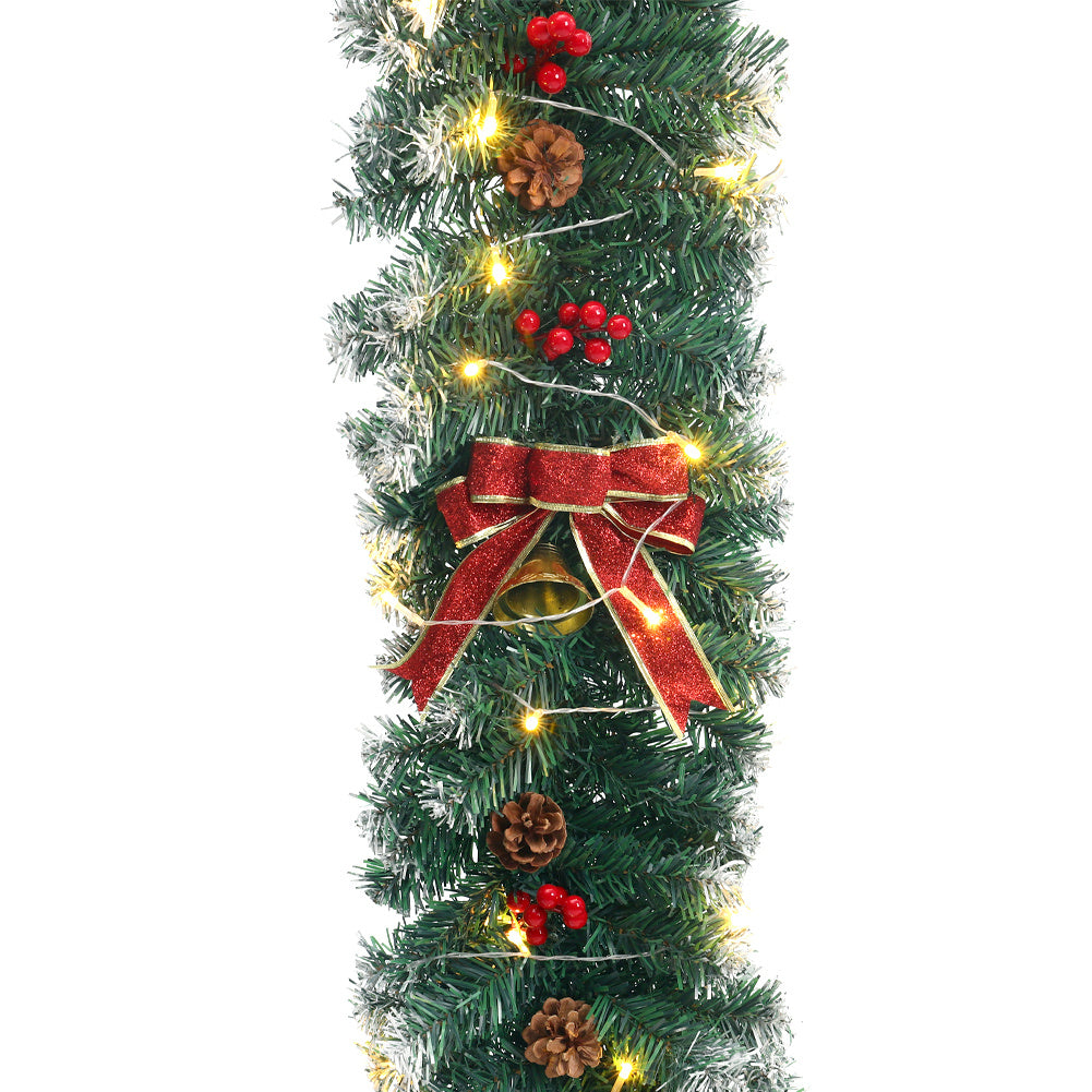 2.7m Christmas Garland with 50 LED Lights for Stairs Xma Tree Fireplace D¡§|cor Wreaths & Garlands Living and Home 