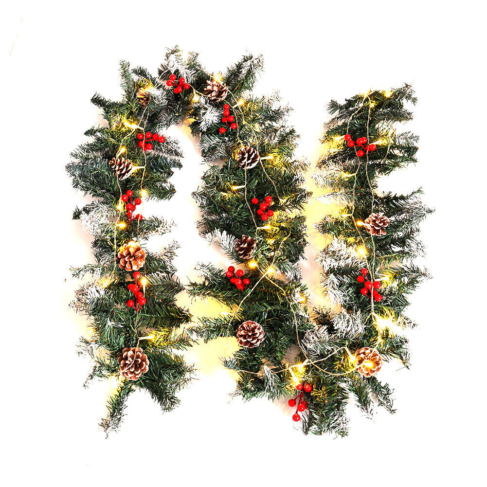 2.7m Christmas Garland with 50 LED Lights for Stairs Xma Tree Fireplace D¡§|cor Wreaths & Garlands Living and Home 