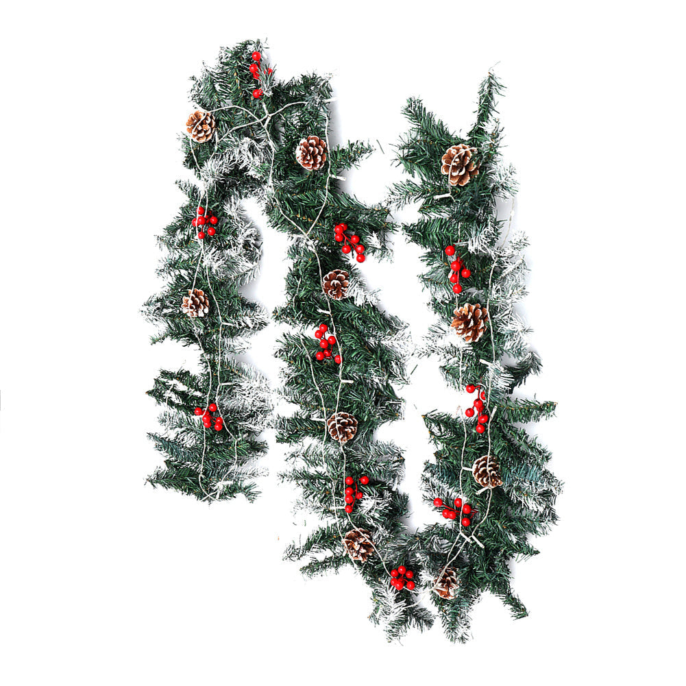 2.7m Christmas Garland with 50 LED Lights for Stairs Xma Tree Fireplace D¡§|cor Wreaths & Garlands Living and Home 